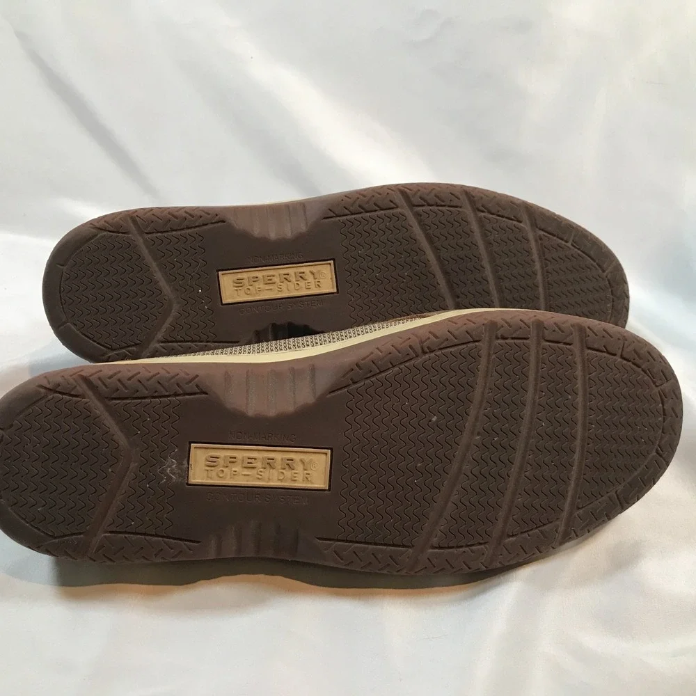 Sperry Top-Sider Billfish Boat 3-Eye Tan/Beige Leather Lace Up Shoes Mens 9.5‎ M